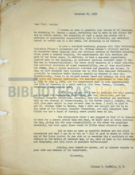 Carta de William B. Scoville al profesor Asenjo.