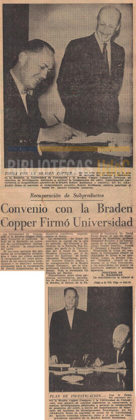 Convenio con la Braden Copper firmó Universidad.