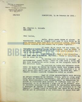 Carta del  Dr. Ignacio González G. a Mr. Charles A. Briceño.