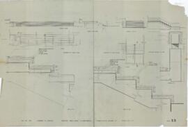 Planos y detalles de las escaleras de la Casa del Arte José Clemente Orozco.