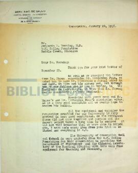 Carta del Dr. Ignacio González G. al Dr. Benjamin Horning.