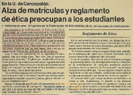 Alza de matrículas y reglamento de ética preocupan a los estudiantes