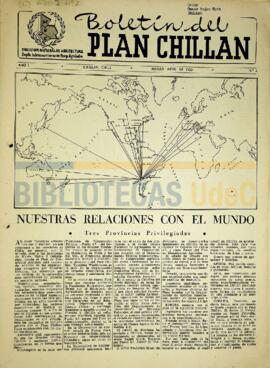 Boletín del Plan Chillán, Año I No.2 Marzo - Abril 1955.
