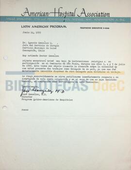 Carta del Dr. José González al Dr. Ignacio González G.