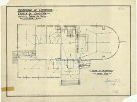 Plano de alumbrado del primer piso del ex edificio de la Escuela de Educación.