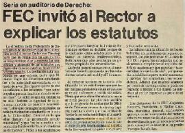 FEC invitó al Rector a explicar los estatutos