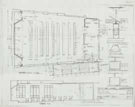 Auditorium Escalera Acceso. Planta y Corte, Lámina 1/3.