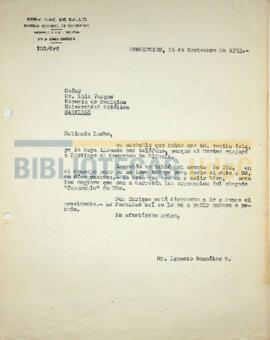 Carta del Dr. Ignacio González G. al Dr. Luis Vargas.