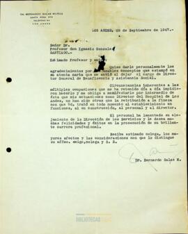 Carta del Dr. Bernardo Salas Muñoz al Dr. Ignacio González Ginouvés