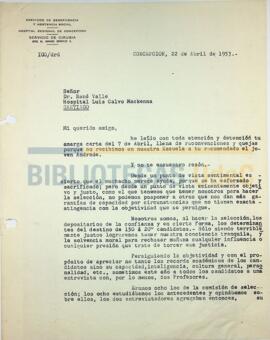 Carta del Dr. Ignacio González G. al Dr. René Valle