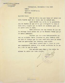 Carta de Desiderio González a Ignacio González Ginouvés