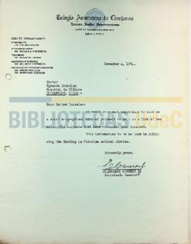 Carta del Dr. Eduardo Cáceres al Dr. Ignacio González G.