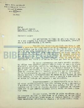 Carta del Dr. Ignacio González G. al Dr. Manuel Donoso