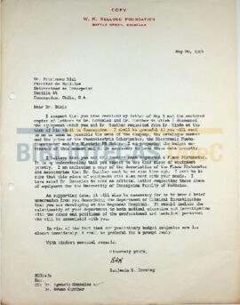 Carta de Benjamin Horning al Dr. Fructuoso Biel