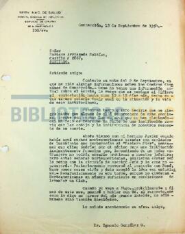Carta de Ignacio González G. a Enrique Arriagada Saldías