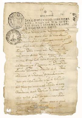 Acta del 04 de diciembre de 1795. Poder que otorga doña María del Carmen Barela al abogado el Dr. Francisco Lumerman.