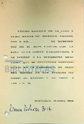 Carta del Dr. Ignacio González G. a Guillermo Grove.