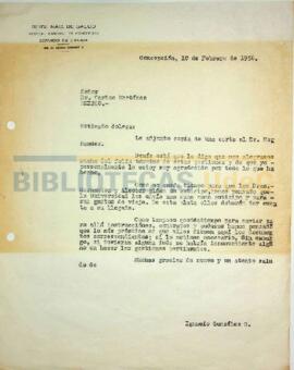 Cartas del Dr. Ignacio González G. a los doctores Carlos Martínez y Raúl  Hernández.