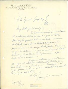 Carta de Armando Larraguibel a Ignacio González Ginouvés