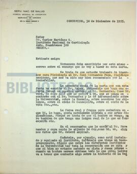 Carta del Dr. Ignacio González G. al Dr. Carlos Martínez G.