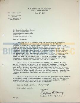 Cartas del Dr. Benjamin Horning al Dr. Ignacio González G.