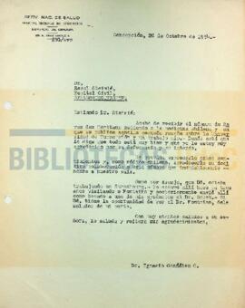 Carta del Dr. Ignacio González G. a Raoul Steimlé.