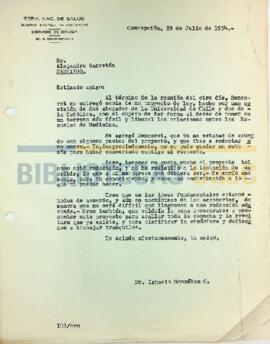 Carta de Ignacio González G. a Alejandro Garretón