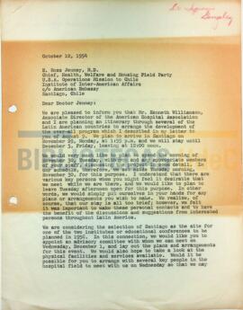 Carta del Dr.  José González al Dr. E. Ross Jenney.