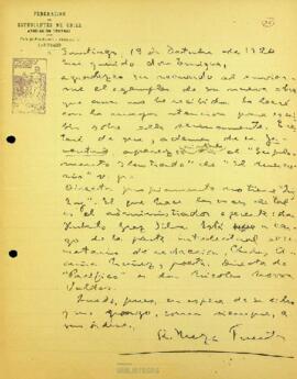 Agradecimientos de R. Meza Fuentes a don Enrique Molina