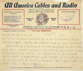 Telegrama de Félix Lamela a Ignacio Gonzáles Ginouvés